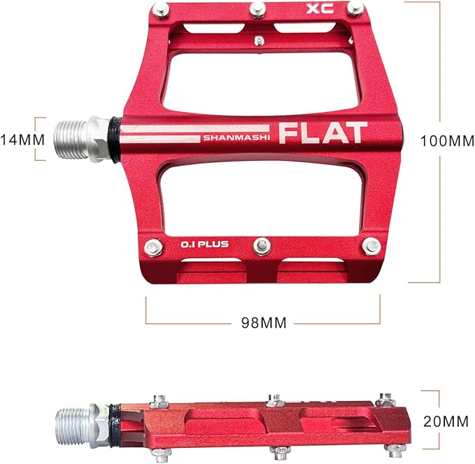 UPANBIKE Mountain Bike Bearing Pedals 9/16'' Spindle Aluminum Alloy Flat Platform for BMX MTB Road Bicycle