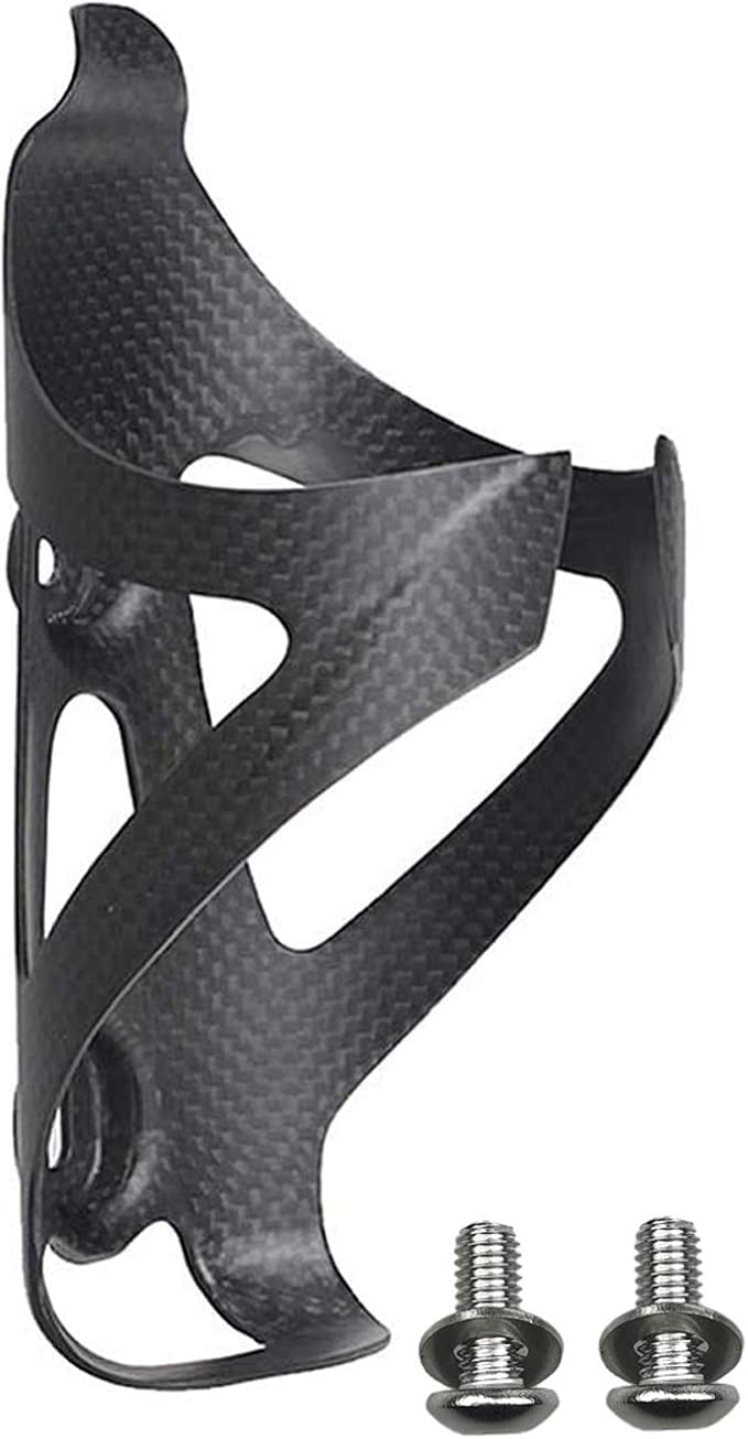 Water Bottle Cage, 3k Matte Full Carbon Fiber Lightweight and Strong Bicycle Water Bottle Holder Bike Cages Brackets - 1 Pcs