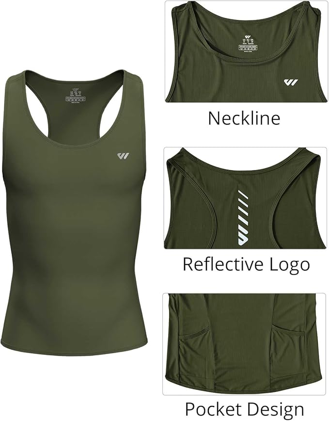 Lo.gas Sleeveless Cycling Jersey Men, Biking Base Layer Breathable and Lightweight with Back Pocket Sports Vest