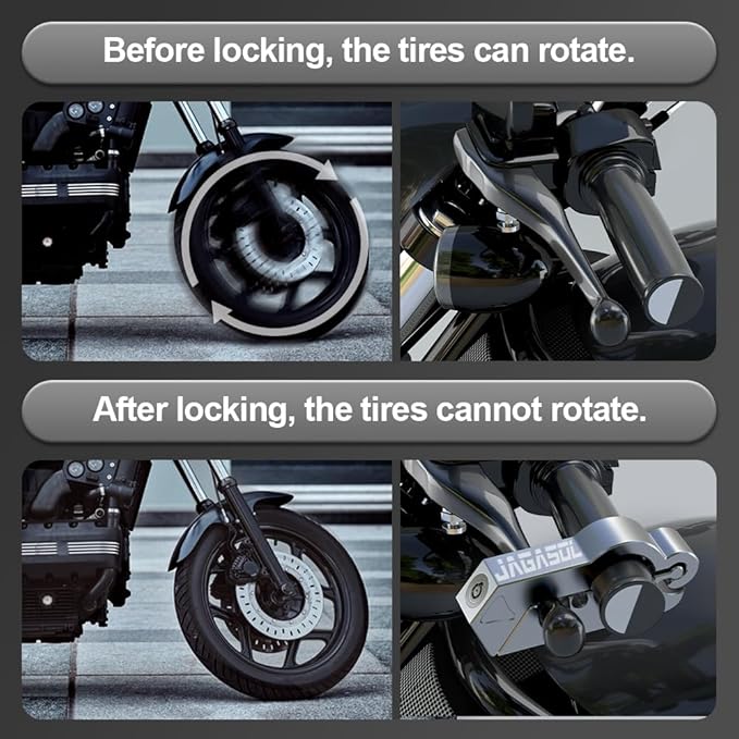 Motorcycle Lock Combo - Helmet & Brake Lock for Motorcycles, Mopeds, Scooters, ATV, Dirt Bikes & Street Bikes