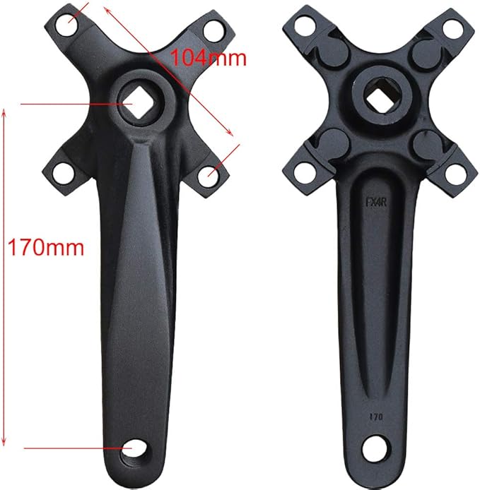 MTB Crank Arm Set 104 BCD Square Taper Mountain Bike Crankset 152mm 165mm 170mm