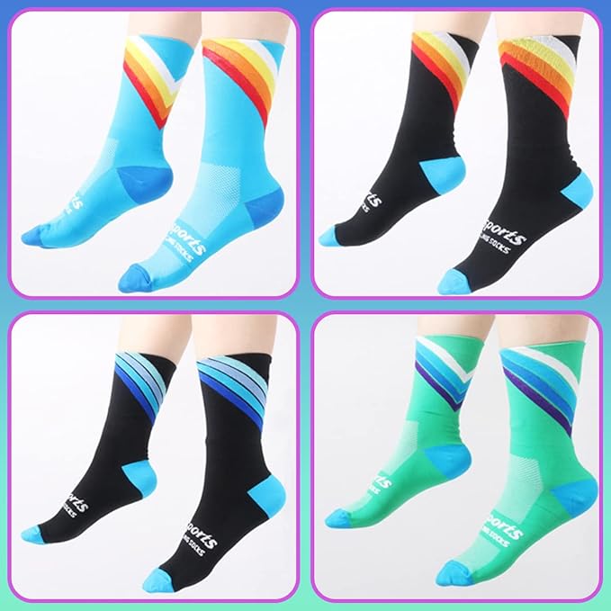 GuaziV Mens Womens Cycling Socks,4-6pcs Running Socks Colourful Athletic Socks Ankle Sport Socks 6-11