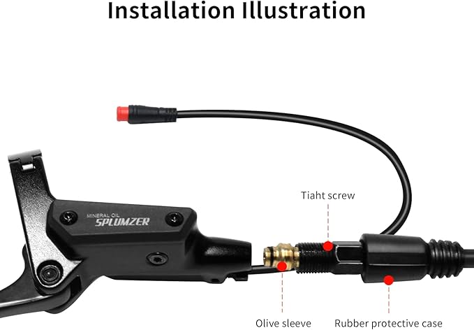 ZTZ 4-Piston eBike Hydraulic Brake Set,2-PIN Power-Off Hydraulic Disc Brake for E-Bike,Pre-Bled Hydraulic Brake Kit with Mounting Adapter,Ideal for eBikes and Electric Scooters