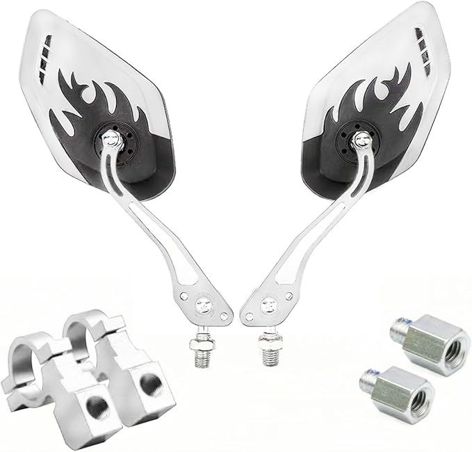 Bike Mirrors for Handlebars,2 Pack Bicycle Mirrors for Electric Bike, Mirrycle Bike Mirror, Handlebar Rearview Mirror, Easy Mount Bike Mirrors for Safety and Convenience(White)