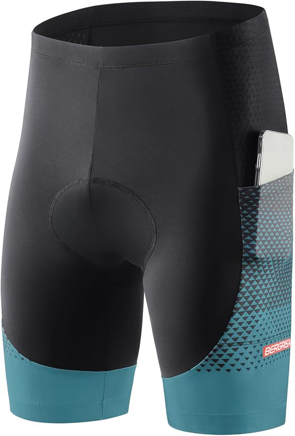 BERGRISAR Men's Cycling Shorts 4D Padded Bike Shorts Biking Bicycle Shorts with Pockets