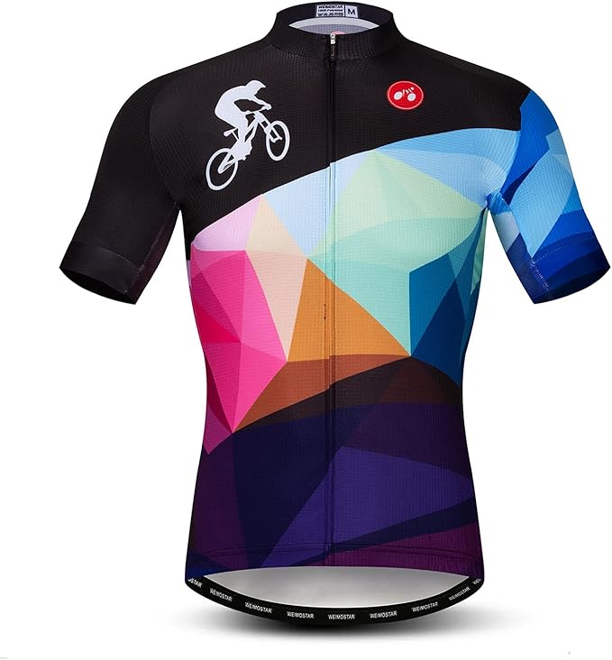 Men's Cycling Jerseys Tops Biking Shirts Short Sleeve Full Zipper Bike Clothing