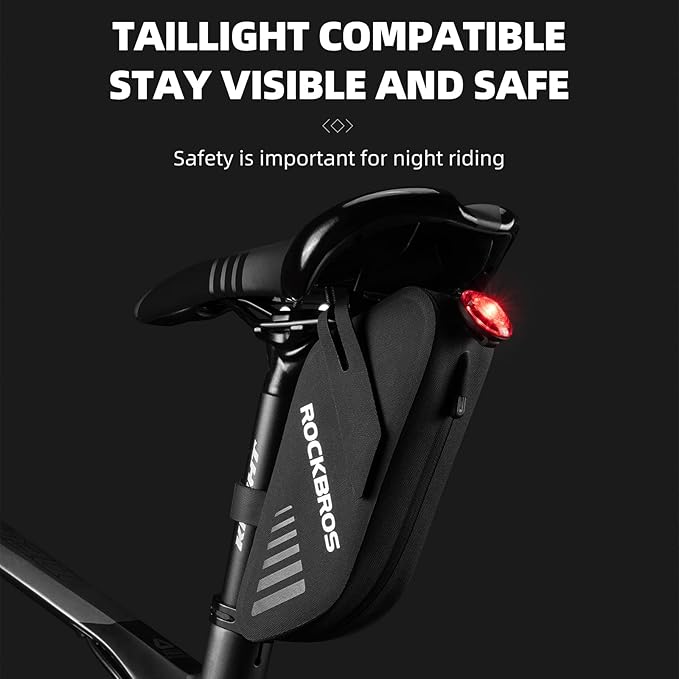 ROCKBROS Bike Seat Bag, Waterproof 0.6L Bike Seat Bag Frame Bag, Lightweight Bike Saddele Bag Top Tube Bag, Bike Accessories for Mountain MTB Road Foldable Bikes