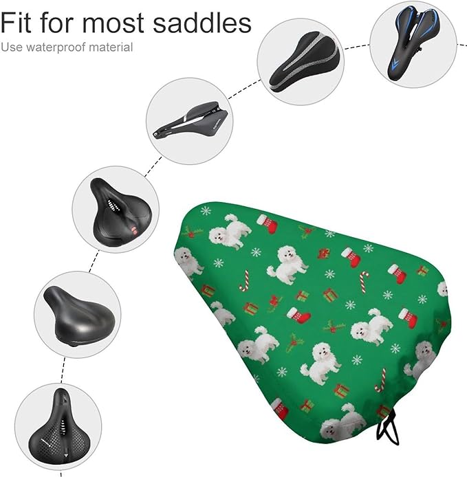 Adjustable Exercise Bike Seat Cover, Soft Cushion Indoor Outdoor Dust Resistant Protection