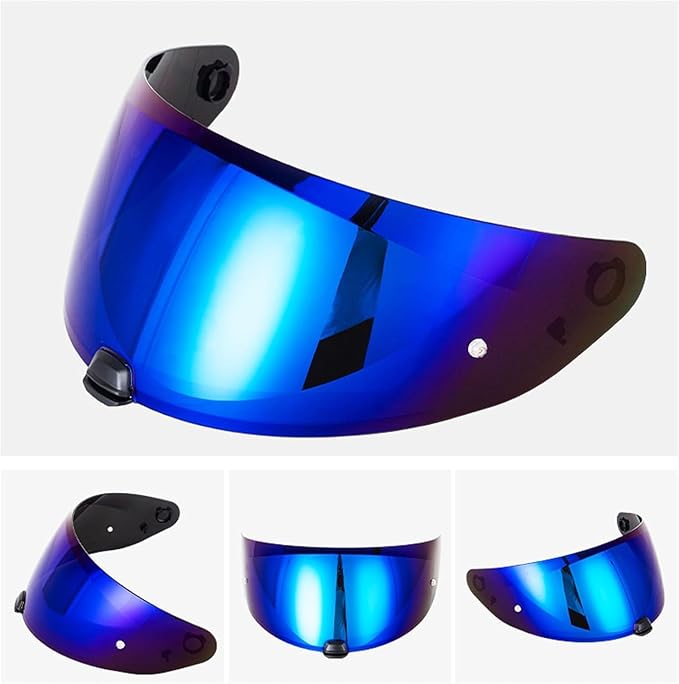 Motorcycle Helmet Visor for HJ-31 i70/i10 Helmet Face Shield Visor Windshield Uv-Protected Anti-Scratch Day and Night (Deep Blue)