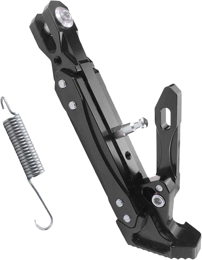 Universal Motorcycle Kickstand Adjustable Foot Side Support Parking Kickstand for Electric Motorbike Parking Foot Side Support Stand (Black-1)