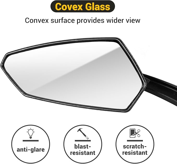 Bike Mirrors, 360° Rotatable Cycling Rearview Mirrors, Wide Angle Safe Shockproof Bicycle Mirror, Ebike Universal Fit Accessories 1 Pair (Red)