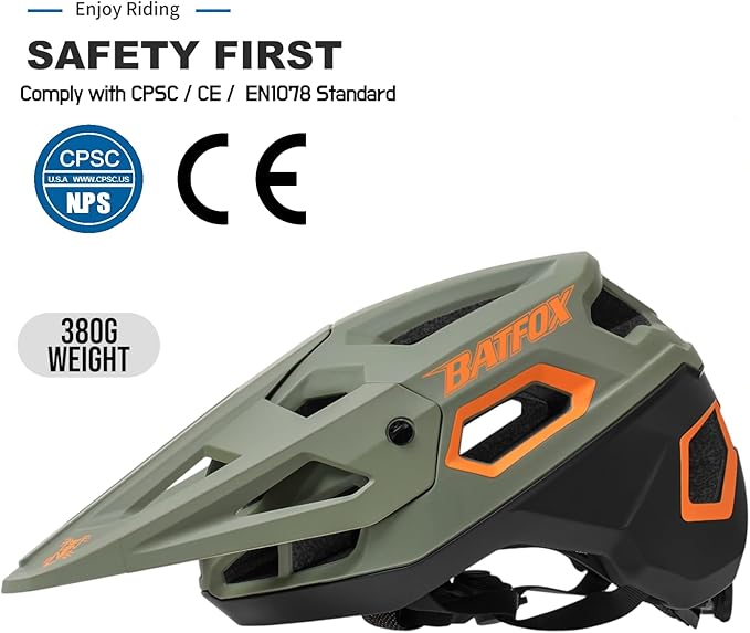 BATFOX Bike Helmet,Mountain Bike Helmet Helmets for Men Women Adults Youth