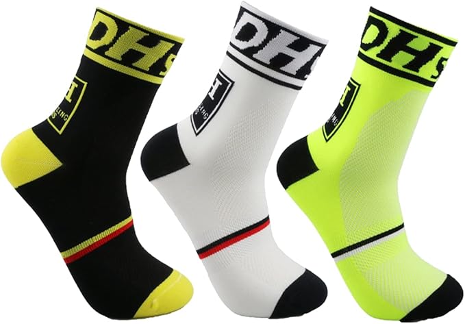 Libar Men's Cycling Socks Unisex Breathable Sports Running Trekking Athletic Basketball Socks