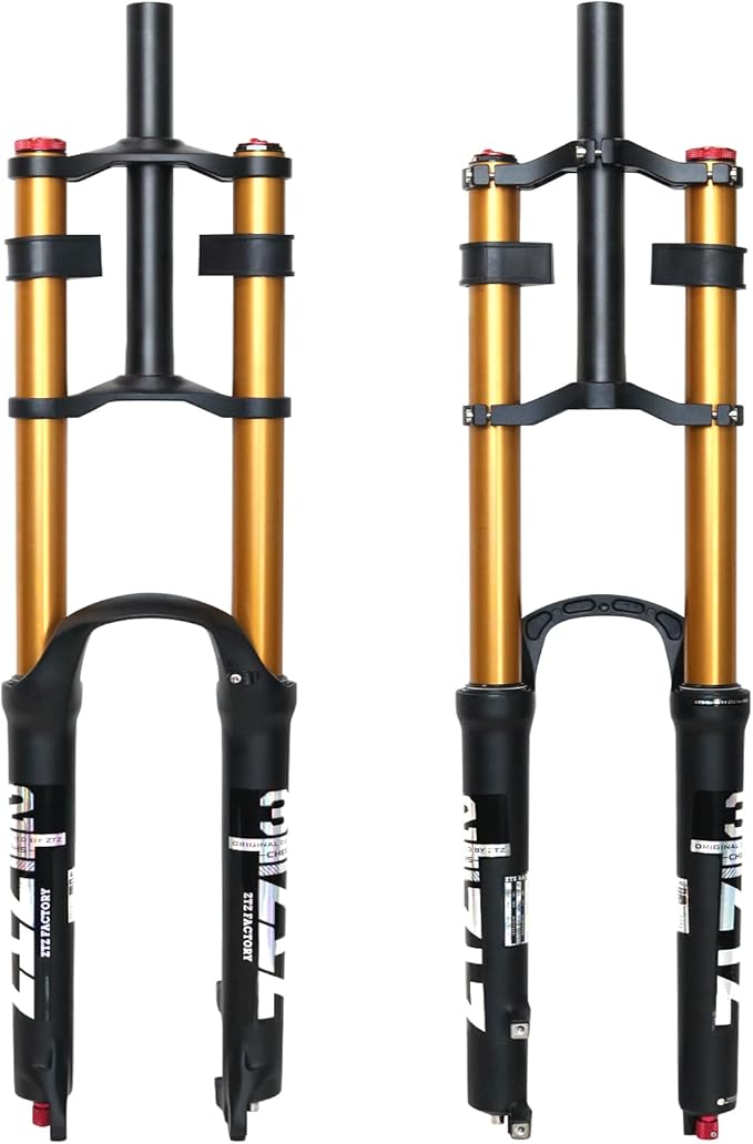 ZTZ 26/27.5/29 inch Mountain Bike Air Suspension Fork,Rebound Adjustment,180mm Travel,QR 9x100mm, 1-1/8 Straight Steerer, Ultralight Double Shoulder Design Front Fork for XC/AM MTB