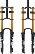 ZTZ 26/27.5/29 inch Mountain Bike Air Suspension Fork,Rebound Adjustment,180mm Travel,QR 9x100mm, 1-1/8 Straight Steerer, Ultralight Double Shoulder Design Front Fork for XC/AM MTB