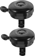 FRCOLOR 2pcs Vintage Bicycle Bells Black Anti-Loss Bike Bell Set with Loud Ringing Sound for Road and Mountain Bikes, Professional Cycling Handlebar Accessories for Adults