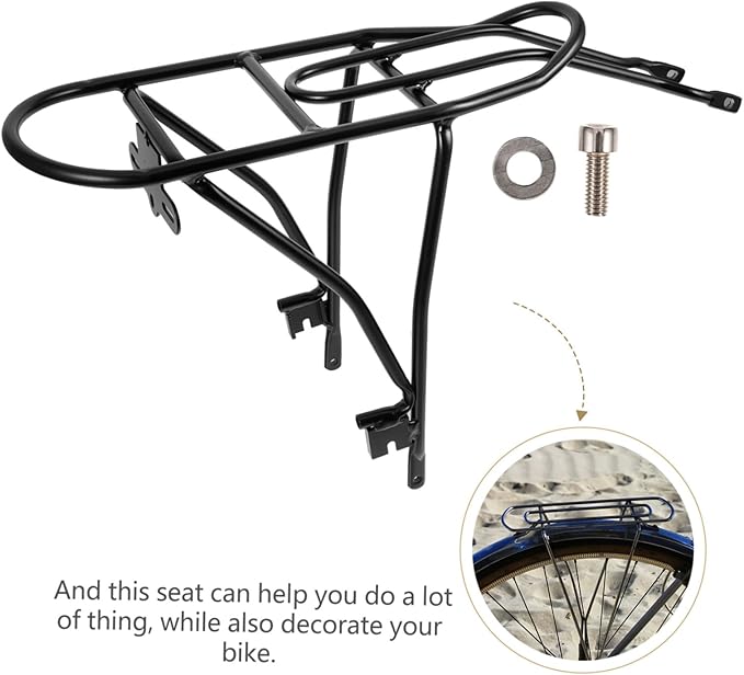Aluminum Rear Bike Rack for 20-Inch Folding Bicycle Adjustable Cargo Carrier Reflective Strips Suitable for Mountain Bikes and Commuters