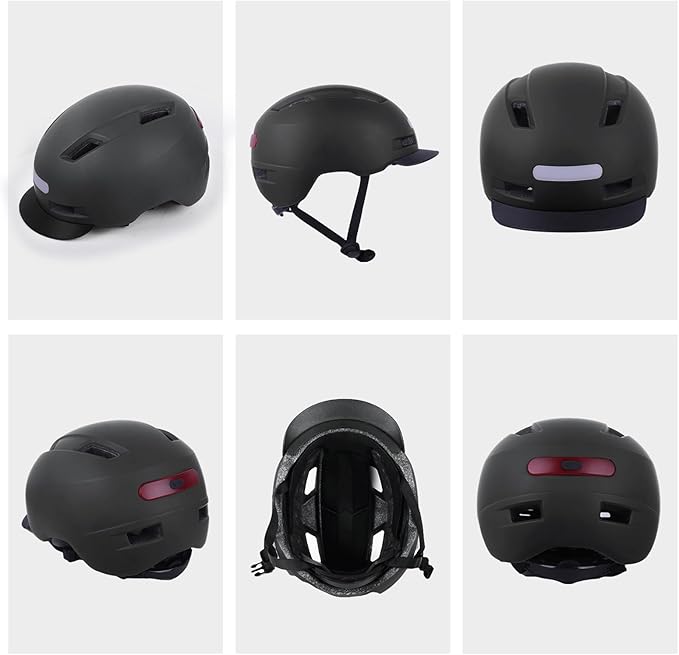 Bike Helmet, Shinmax Adult Cycling Helmet with USB Rechargeable LED Front and Back Light Bicycle Helmets for Men Women