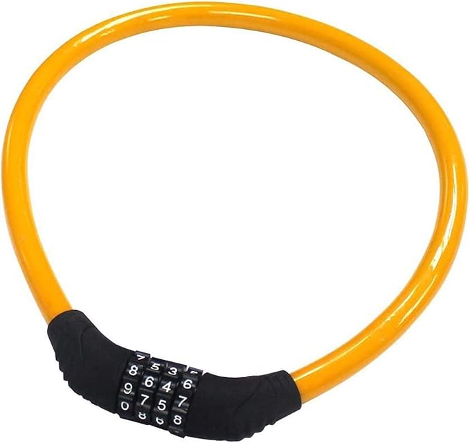 Sanwo Security Bike Lock 4 Digit Resettable Combination Cable Lock for Bicycle, 2 Feet x 1/2 Inch