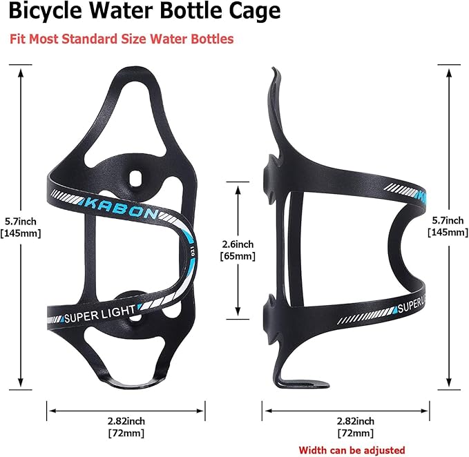 KABON Bike Water Bottle Holder, Lightweight Bicycle Alloy Aluminum Side Load Water Bottle Cage Brackets for Road Mountain Bike-2pcs