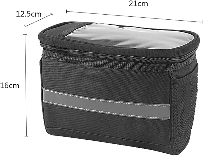 traderplus Bike Handlebar Bag Bicycle Front Basket Scooter Bag Insulated Cooler Storage Pouch Road Mountain Cycling Pack Cycling Accessories with TPU Touch Screen & Reflective Stripe