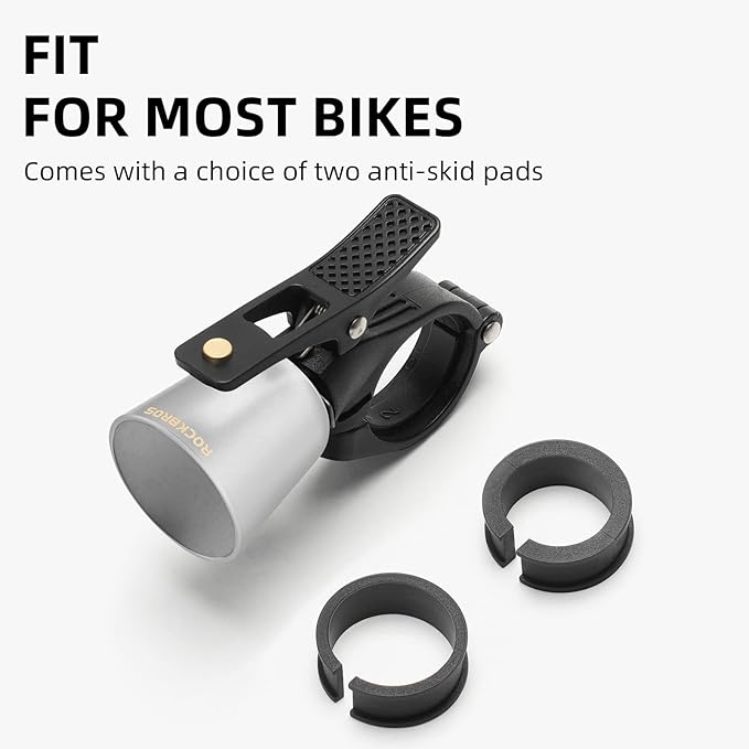 ROCKBROS Bike Bell Classic Bicycle Bell Mountain Bike Bells for Adults with Loud Sound and Fit for 0.87-1.25in/22.2-31.8mm Bicycle Handlebars