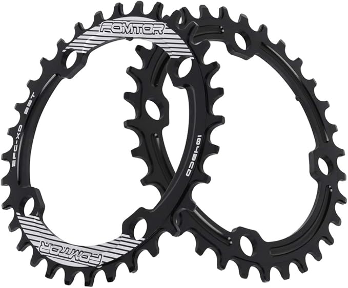 FOMTOR 104 BCD Chainring (30-52T) 7-12 Speed Compatible CNC 7075 Aluminum Narrow Wide Tooth Round Oval Chainrings for MTB/Road Bike Ebike Chainwheel Black/Red