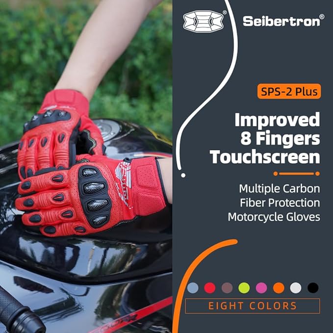 Seibertron SPS Series Touchscreen Motorcycle Motocross BMX ATV MTB Bicycle Cycling Full or Half Finger Gloves Adult and Youth