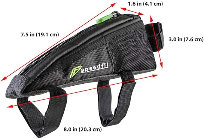 Speedfil SP2 Bicycle Frame Storage Bag, Bolt on or Strap to Top Tube, Side Mesh Pockets