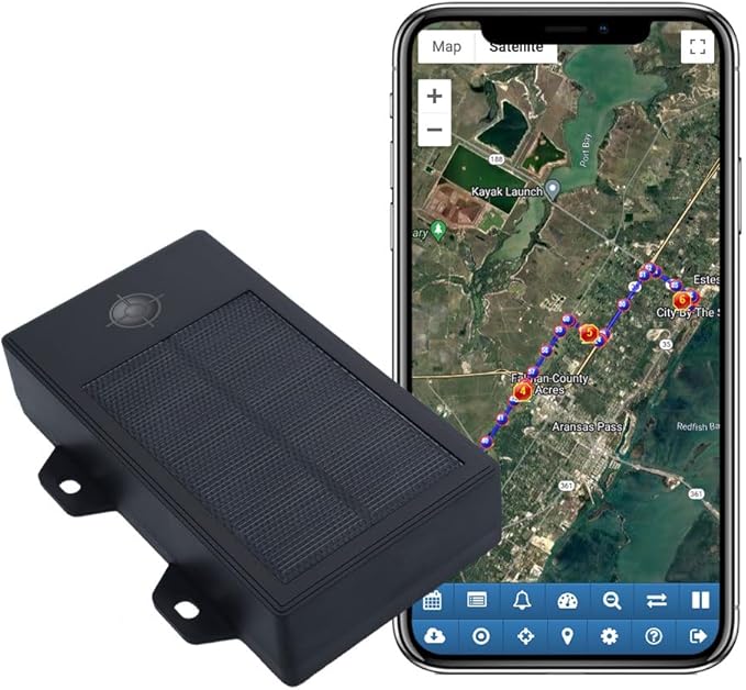 AccuTracking Solar GPS Tracker, 12,000mAh Long Lasting Battery, Magnetic, Heavy Duty, Large Panel, IP67 Waterproof, Trucks, Trailers, Farming, Equipment, RV, 4G LTE Worldwide, Subscription Needed