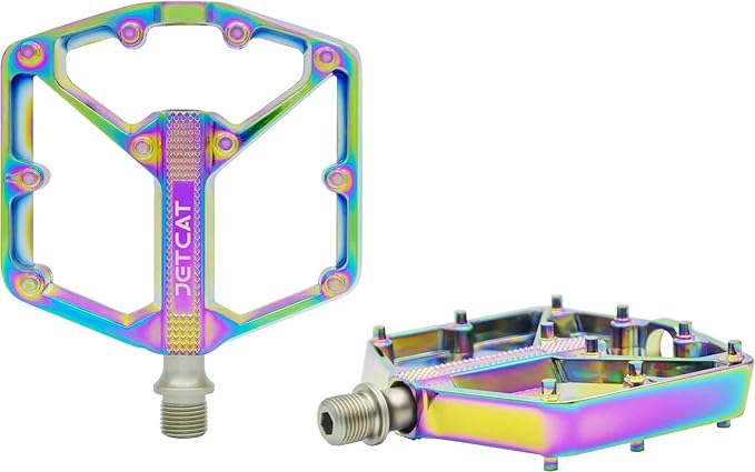 Mountain Bike Pedals Flat - MTB Pedals Flat, Bicycle Pedals, Road Bike Pedals, BMX Pedals, for BMX MTN Road Gravel EBike, Specialized Parts, Adults, Aluminum Metal Stamp 9/16"