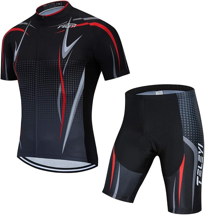 Men's Cycling Jersey Set, Summer Mountain Bike Clothing Short Sleeved Riding Jerseys