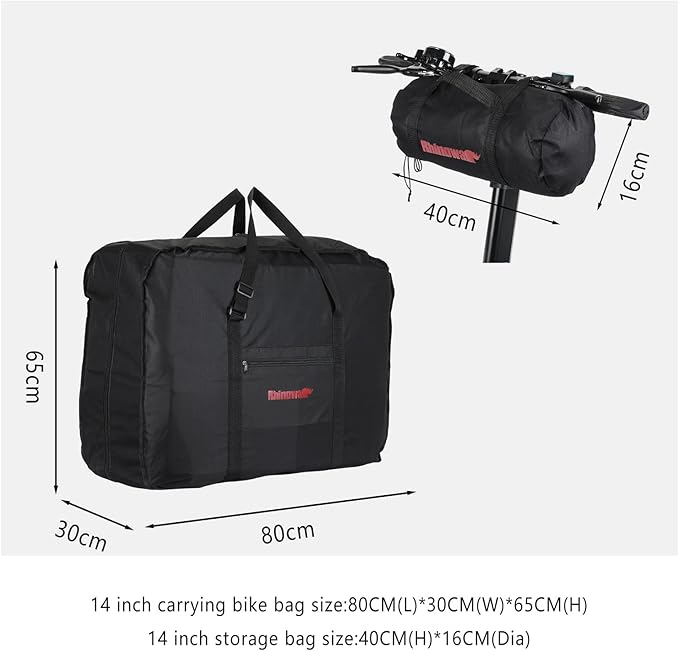 CamGo 20 Inch Folding Bike Bag - Waterproof Bicycle Travel Case Outdoors Bike Transport Bag for Cars Train Air Travel (Black, 20 inch)