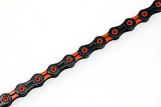 PYC SP1101 11-Speed Bike Chain, 116 Links (116L), Super Lightweight Hollow-Pin Bicycle Chain for Mountain (MTB) & Road Bikes, Compatible with Shimano, SRAM, Campagnolo (DLC Orange)