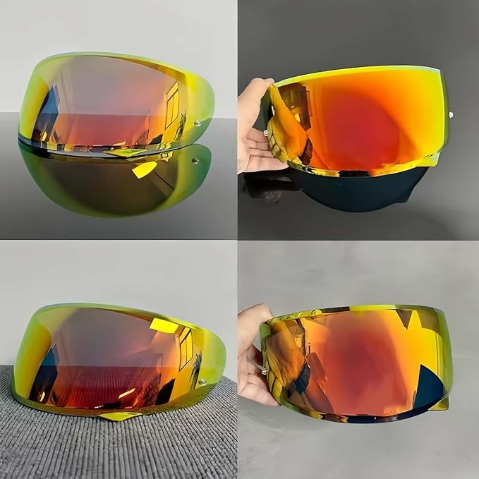 HJ-34P Visor Shield Replacement,HJC C10 Motorcycle Helmet Visor Compatible with HJ-34P HJC C10 UV Protection (Revo Deep Red)