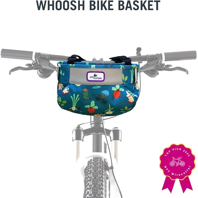 Po Campo Kids Bicycle Basket – Whoosh Bike Basket – Front Frame Handlebar Bag – Waterproof Fabric Bike Basket for Boys, Girls, Toddlers Bike or Scooter
