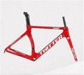 Carbon Fiber Road Bike Frameset 46/48/50/52/54cm Wind Breaking Racing Frame Internal Routing C Brake Frame Set QR 100mm/130mm (Color : Red, Size : 46cm)