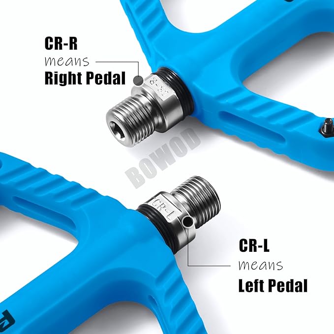 MTB Pedals Flat Mountain Bike Pedals Adult, Light and Wide Nylon Composite Bicycle Platform Pedal w Grippy Pins, 9/16" Cr-Mo Spindle 2 Bearings, Clipless Pedals for BMX Gravel Road E.Bike 9/16"