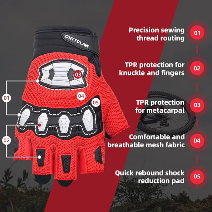 Seibertron Unisex BMX MX ATV MTB Racing Mountain Bike Bicycle Cycling Off-Road/Dirt Bike Gloves Road Racing Motorcycle Motocross Sports Gloves Touch Recognition Full Finger Glove