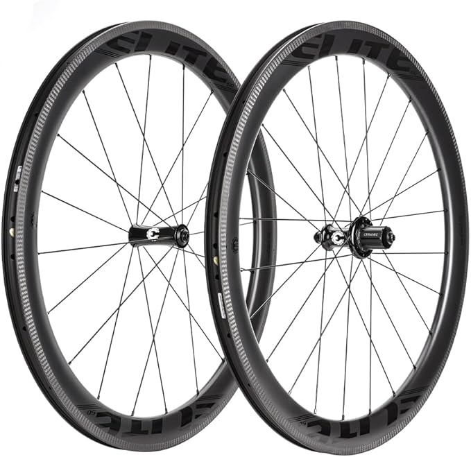 ELITEWHEELS SLT Carbon Fiber Road Bike Wheels 700C Ceramic Bearing Hub Tubeless Compatible Clincher Wheelset Pillar 1423 Spoke