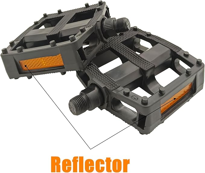 Bike Pedals, 9/16" Non-Slip Bike Pedals with Reflectors, Bicycle Pedals for Road Bike, BMX, Folding Bikes, Urban Bikes, Adult Bicycle