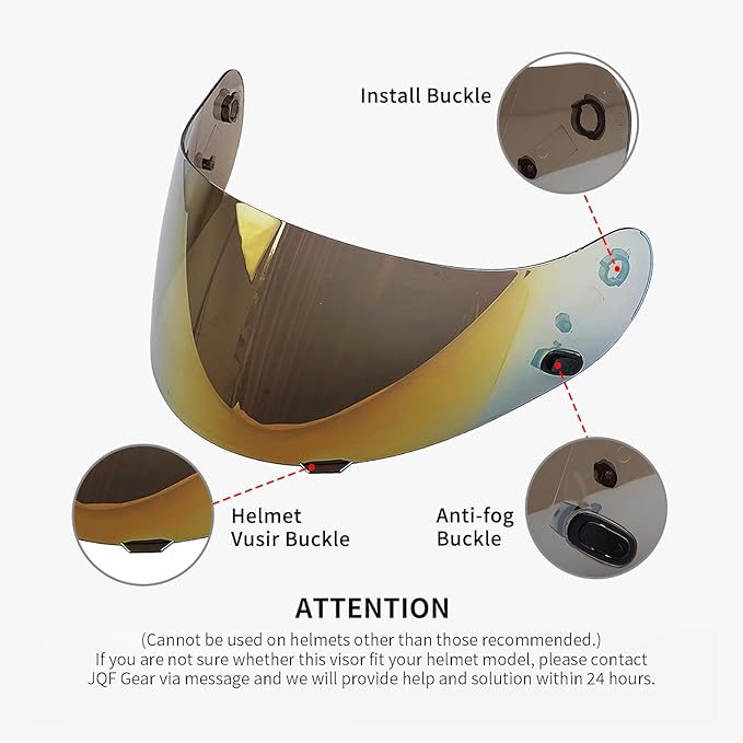 HJ-09 Helmet Visor Face Shield Compatible with CL-15/ CL-16/ CL-17/ CL-SP/AC-12 /FS-10/ CS-R1/ IS-16/ CS-R2/ TR-1 (Gold)