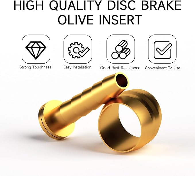 20 PCS Brake Olive and Barb Kit - Bike Brake Olive and Brass Connecting Insert Kit for Shimano BH59/BH90 Hydraulic Disc Brake Hose