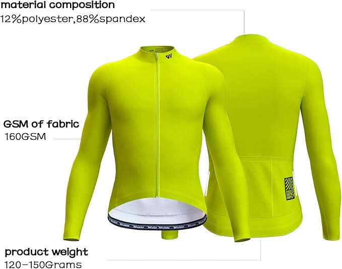 Men's Cycling Jerseys Long Sleeve Bike Biking Shirts Full Zip with Pockets Road Bicycle Clothing
