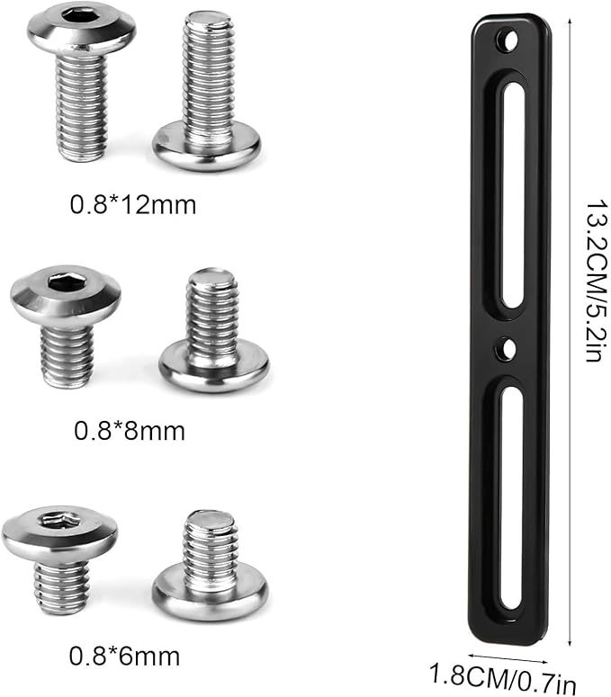 Bike Bottle Cage Adapter with 6pcs Screws and 1 Screwdriver, Adjustable 2-Slot Bike Water Bottle Bracket Adapter Bicycle Bottle Cage Mount Accessories
