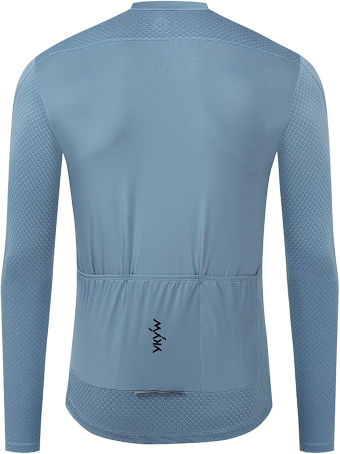 YKYWBIKE Cycling Jersey Men Long Sleeves Bike Jersey with Pockets Biking Shirts for Men Cycling Breathable MTB Biker Shirts
