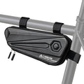 Bike Frame Bag 1.5L, EVA Hard Shell Bicycle Triangle Bag with Carbon Texture, Top Tube Cycling Storage Pouch with Reflective Logo and Side Zipper for MTB Road Bike