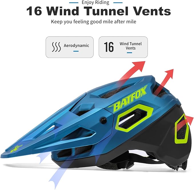 BATFOX Bike Helmet,Mountain Bike Helmet Helmets for Men Women Adults Youth