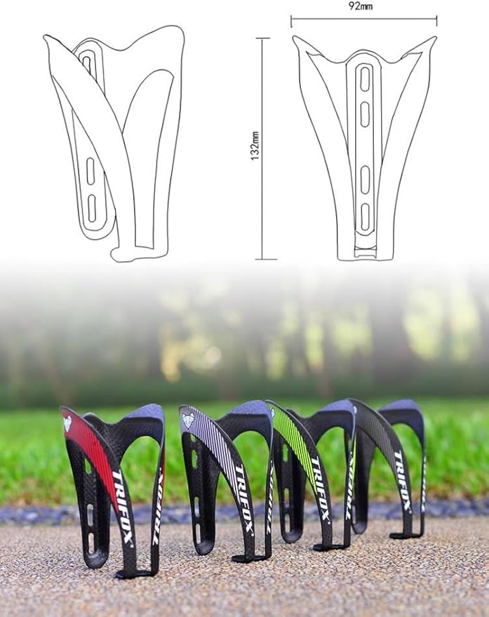 Ultra Light Bike Water Bottle Cage, Durable Ultralight Carbon Fiber Water Drink Holder Rack, Cycling Bottle Holder Cages for MTB Road Mountain Bike (Green)