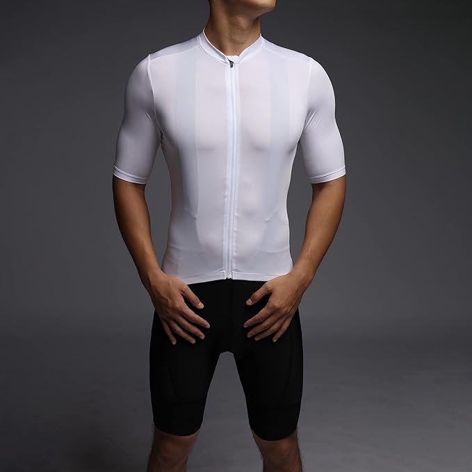Men's Cycling Jersey Zipper Pocket Short Sleeve Lightweight Aero Race Fit Bike Jersey, UPF 50+ Biking Cycling Shirt